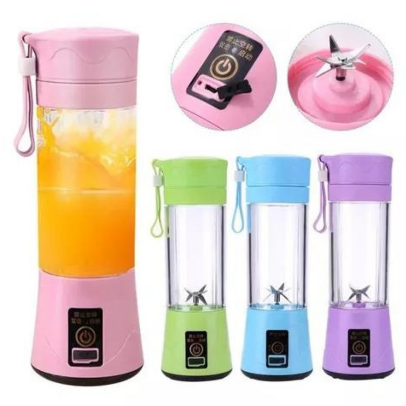 Mini Liquidificador Copo Mixer Elétrico Batedor Shake Frutas 4 Lâminas