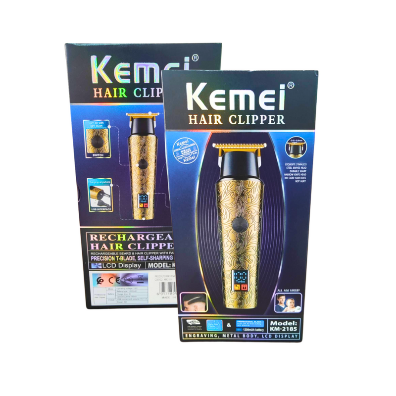 Maquina de Cortar Cabelo Profissional Elétrico Recarregavel Kemei Km-2185