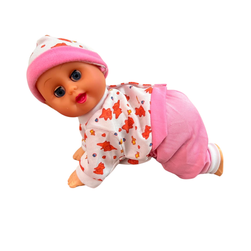 Boneca Bebe Que Engatinha Para Crianças Baby Com Roupinha musical