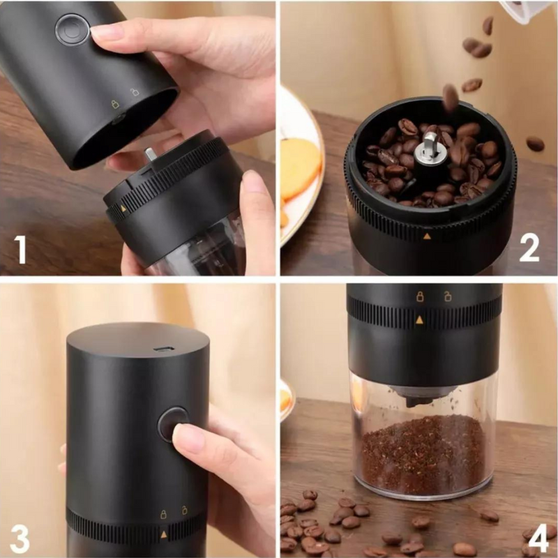 Moedor De Café Elétrico Grãos Triturador Prático Premium Usb