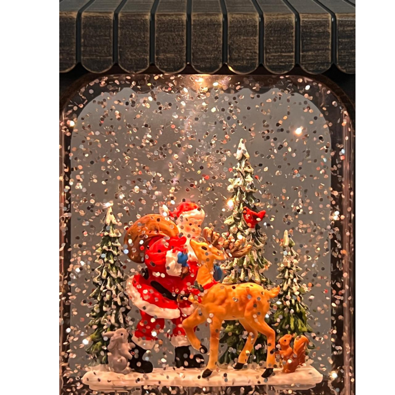 Enfeite De Natal Lanterna Decoração Natalina Carrinho De Neve