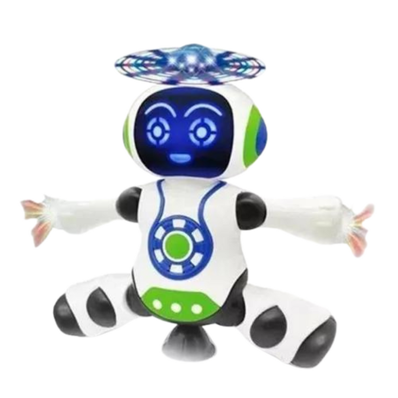 Brinquedo Robô Dança Gira 360 Graus Musical Emite Sons Luzes