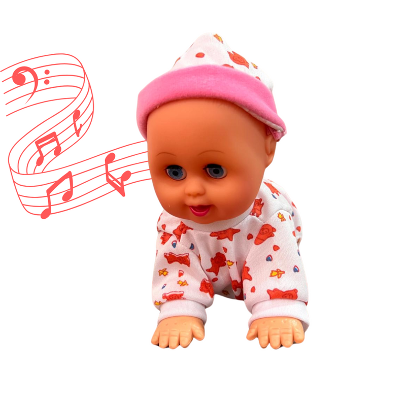 Boneca Bebe Que Engatinha Para Crianças Baby Com Roupinha musical