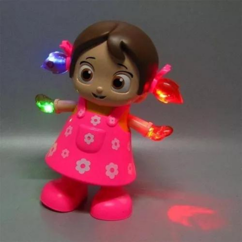 Boneca Bonequinha Dançarina Fofa Luzes Led Sons Movimentos Cor Rosa