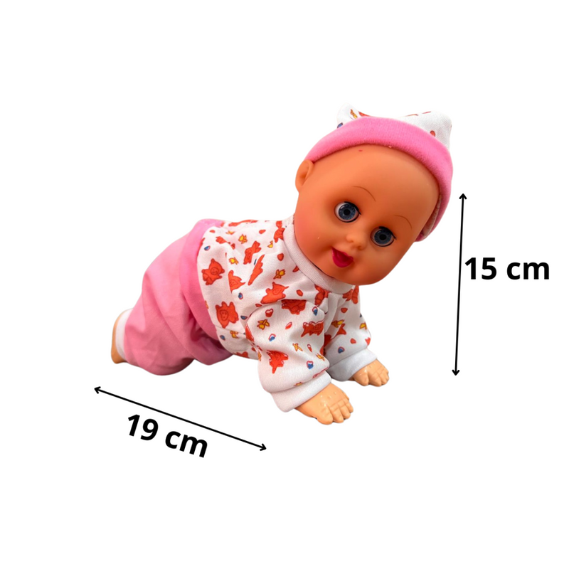 Boneca Bebe Que Engatinha Para Crianças Baby Com Roupinha musical