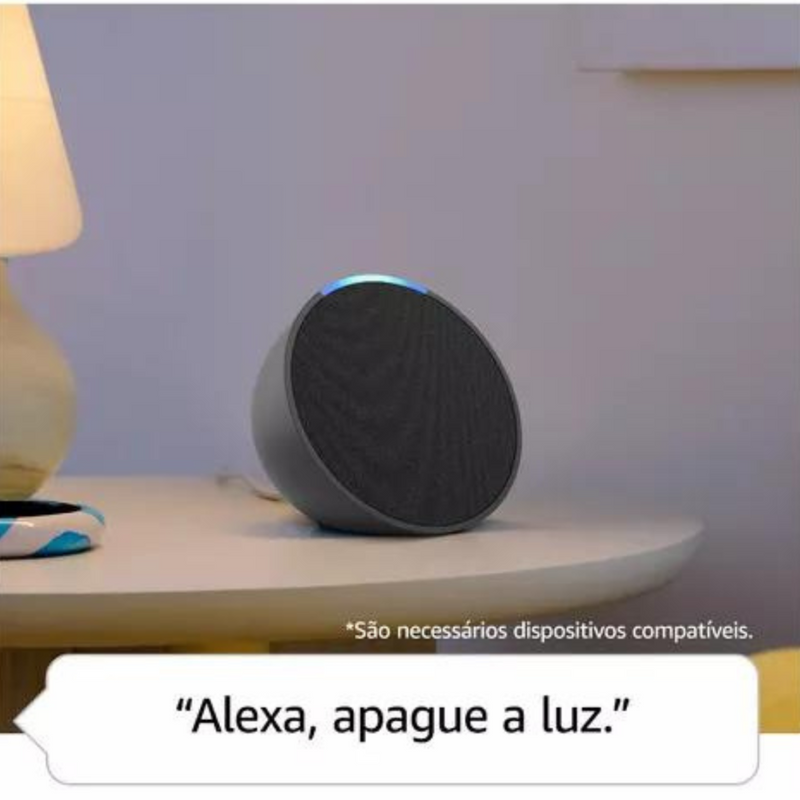 Alexa Echo Pop Amazon, Smart Speaker, Som Envolvente, preto