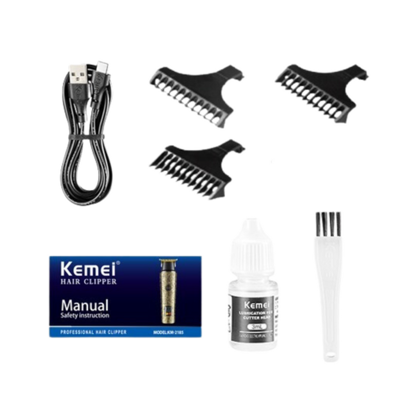 Maquina de Cortar Cabelo Profissional Elétrico Recarregavel Kemei Km-2185