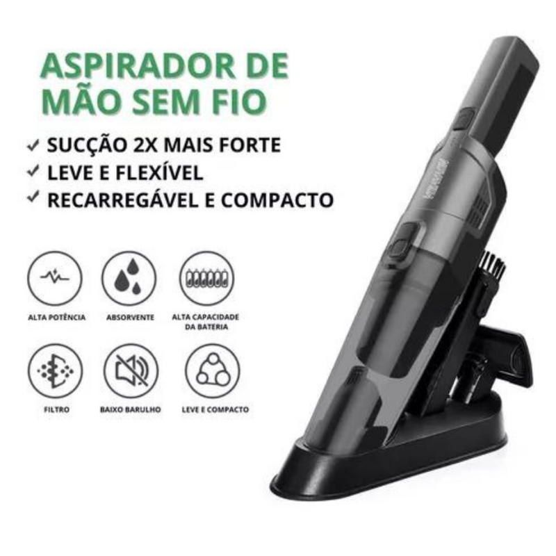 Aspirador De Pó Sem Fio Portatil Recarregavel Potente Bivolt